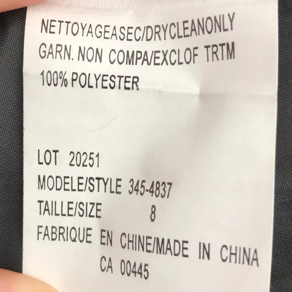 Louben Vintage Classic Lined Pencil Midi Skirt 100% Polyester Black Sz 8 - Picture 9 of 11